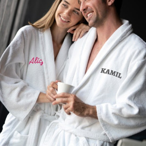 Szlafroki dla par z haftem - Sjesta