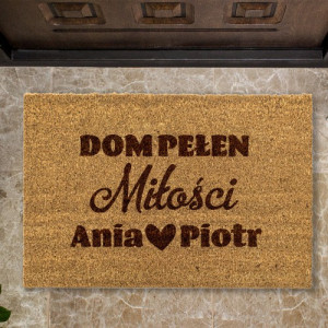 Wycieraczka pod drzwi z grawerem - Dom pełen miłości