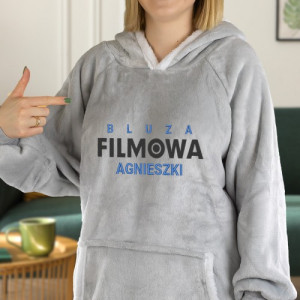 Bluza koc z kapturem i haftem dla kinomana - Seans filmowy