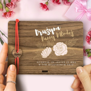 Bransoletka na sznurku z kartką dla przyjaciółki - Drużyna panny młodej