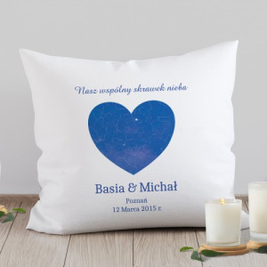 Poduszka dekoracyjna z nadrukiem dla pary - Skrawek nieba