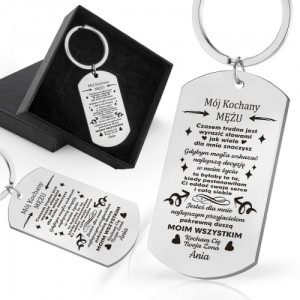 Nieśmiertelnik brelok z grawerem dla męża - Jesteś dla mnie wszystkim