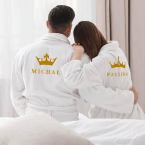 Szlafroki dla par z haftem imion - Doskonała para