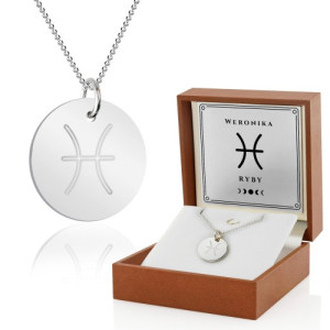 Naszyjnik srebrny damski (pr. 925) z grawerem dla niej - Znaki zodiaku