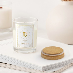 Świeca sojowa zapachowa z nadrukiem znaku zodiaku - Astrolożka