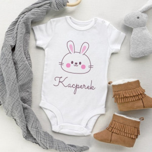 Body niemowlęce (r. 68) z nadrukiem na Wielkanoc - Zajączek