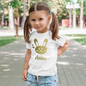 Koszulka dziecięca z nadrukiem na 3-4 lata (r.110-122) - Zajączek