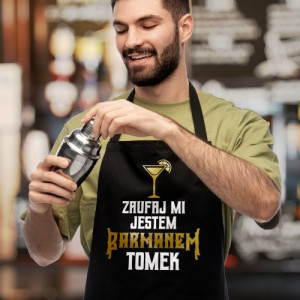 Fartuch barmański z nadrukiem dla niego - Jestem barmanem