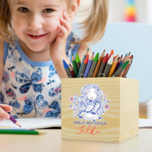 Pojemnik na kredki z nadrukiem dla dziecka - Mała artystka