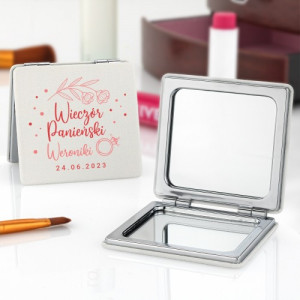 Lusterko kieszonkowe z nadrukiem na wieczór panieński - Powiedziała TAK!
