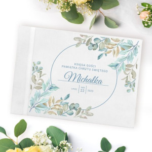 Księga gości na chrzest z nadrukiem - Błękit