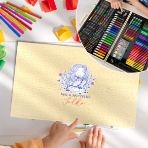 Zestaw artystyczny dla dziewczynki w walizce z nadrukiem - Artystka