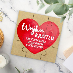 Prośba o bycie chrzestnym puzzle z nadrukiem - Kochany wujku