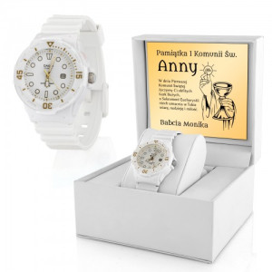 Zegarek CASIO LRW-200H-7E2 w etui z grawerem na komunię - Eucharystia
