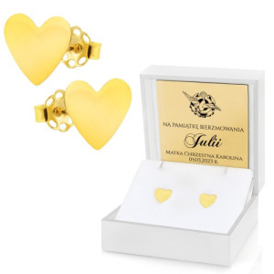Kolczyki złote (pr. 333) serca na bierzmowanie - Droga do zbawienia