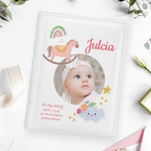 Album na zdjęcia dla dziewczynki z nadrukiem - Konik na biegunach