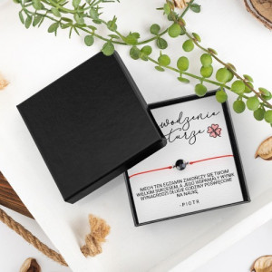 Bransoletka szczęścia turmalin czarny dla niej - Powodzenia na maturze!