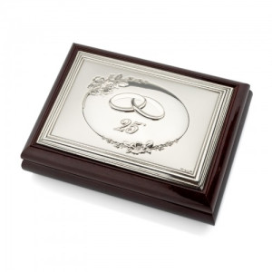 Szkatułka drewniana z grawerem na 25 rocznicę ślubu - Płomień miłości