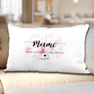 Poduszka dekoracyjna z nadrukiem dla mamy - Miłość rozkwita