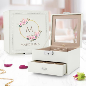 Kuferek na biżuterię z nadrukiem imienia - Monogram