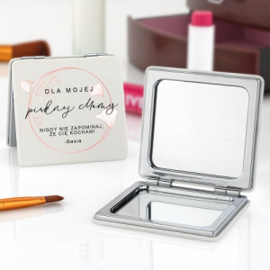 Lusterko kieszonkowe z nadrukiem dla mamy - Najpiękniejsza