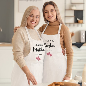 Fartuchy kuchenne z nadrukiem na dzień mamy - Matka z córką