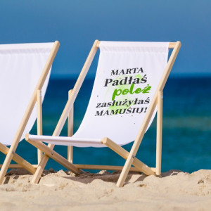 Leżak plażowy z nadrukiem dla mamy - Odpocznij mamusiu