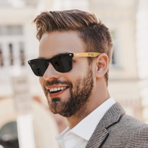 Okulary przeciwsłoneczne męskie drewniane z grawerem dla taty - Zapatrzony