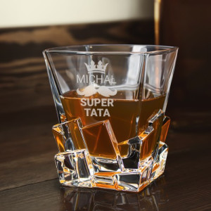 Szklanka do whisky Bohemia Crack z grawerem dla taty - Skała