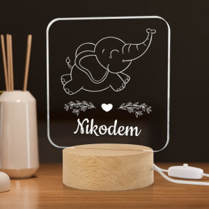 Lampka LED z nadrukiem dla dziecka - Słonik