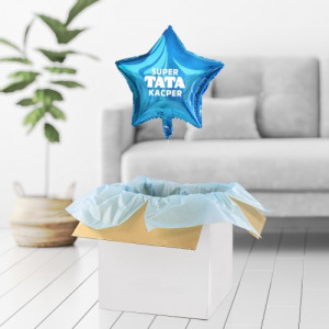 Balon z helem i kartka na dzień ojca - Super tata