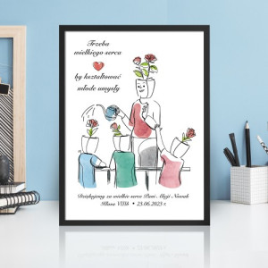 Plakat w ramce (30x40) z personalizacją dla nauczyciela - Wielkie serce