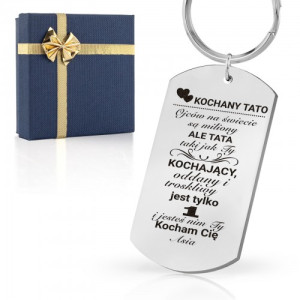 Nieśmiertelnik brelok z grawerem dla taty - Jedyny na świecie