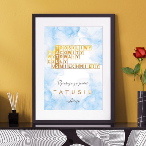 Plakat w ramce (30x40) z personalizacją na dzień ojca - Tatuś