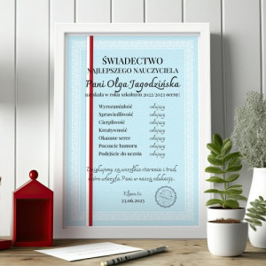 Plakat w ramce (20x30 cm) dla nauczyciela - Dokument