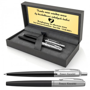 Pióro i długopis Parker z grawerem w etui dla nauczyciela - Wielkie serce