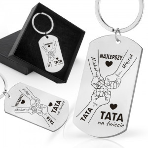 Nieśmiertelnik brelok z grawerem dla taty - Drużyna taty