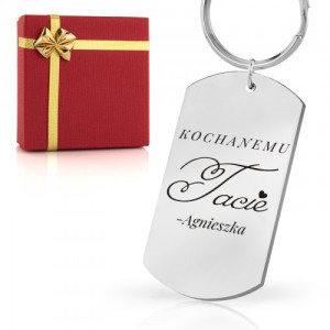Nieśmiertelnik brelok z grawerem dla taty - Ukochany tatuś