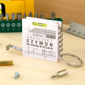 Brelok miarka z nadrukiem dla architekta - Miara w oczach