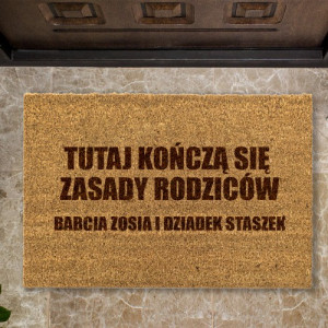 Wycieraczka pod drzwi z grawerem dla dziadków - Nasze zasady