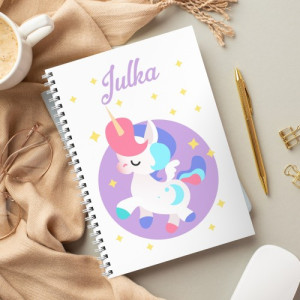 Notatnik personalizowany dla dziewczynki - Cukierkowy jednorożec