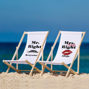 Leżaki plażowe z nadrukiem dla pary - Ja mam rację