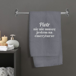 Ręcznik z hafem (70 x 140 cm) dla emeryta - Czas na odpoczynek