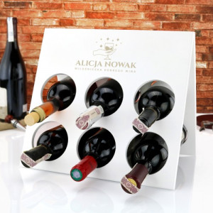 Stojak na wino drewniany z grawerem dla niej - Miłośniczka wina