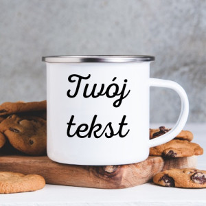 Kubek emaliowany z własnym tekstem - Twój tekst