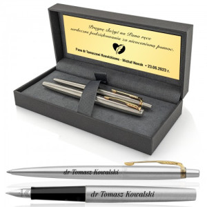 Pióro i długopis Parker w etui z grawerem dla promotora - Nieoceniona pomoc