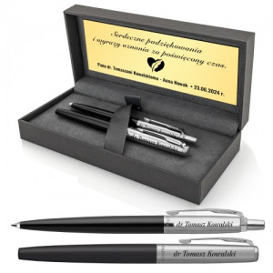 Pióro i długopis Parker w etui z grawerem dla promotora - Wdzięczność