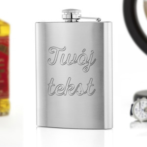 Piersiówka stalowa z grawerem - Twój tekst