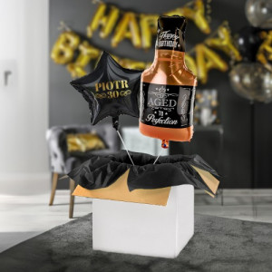 Balony z helem i kartka na 30 urodziny dla niego - Długo dojrzewający