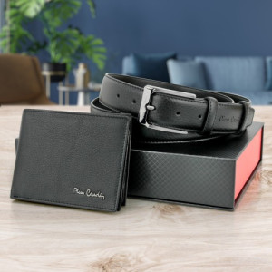 Zestaw Pierre Cardin: portfel z grawerem i pasek dla chłopaka - Na bogato